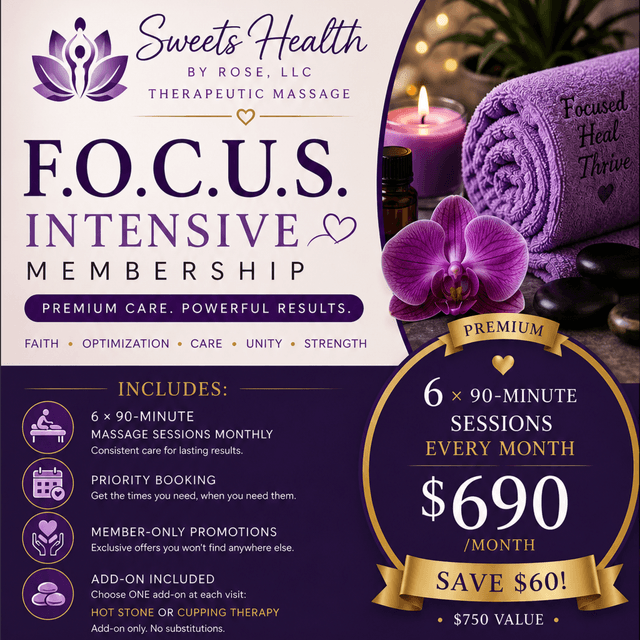 F.O.C.U.S Intensive Membership at Sweets Health By Rose LLC in Fort Worth, TX